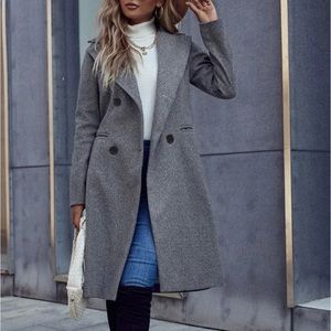 Gray Double Breasted Jacket